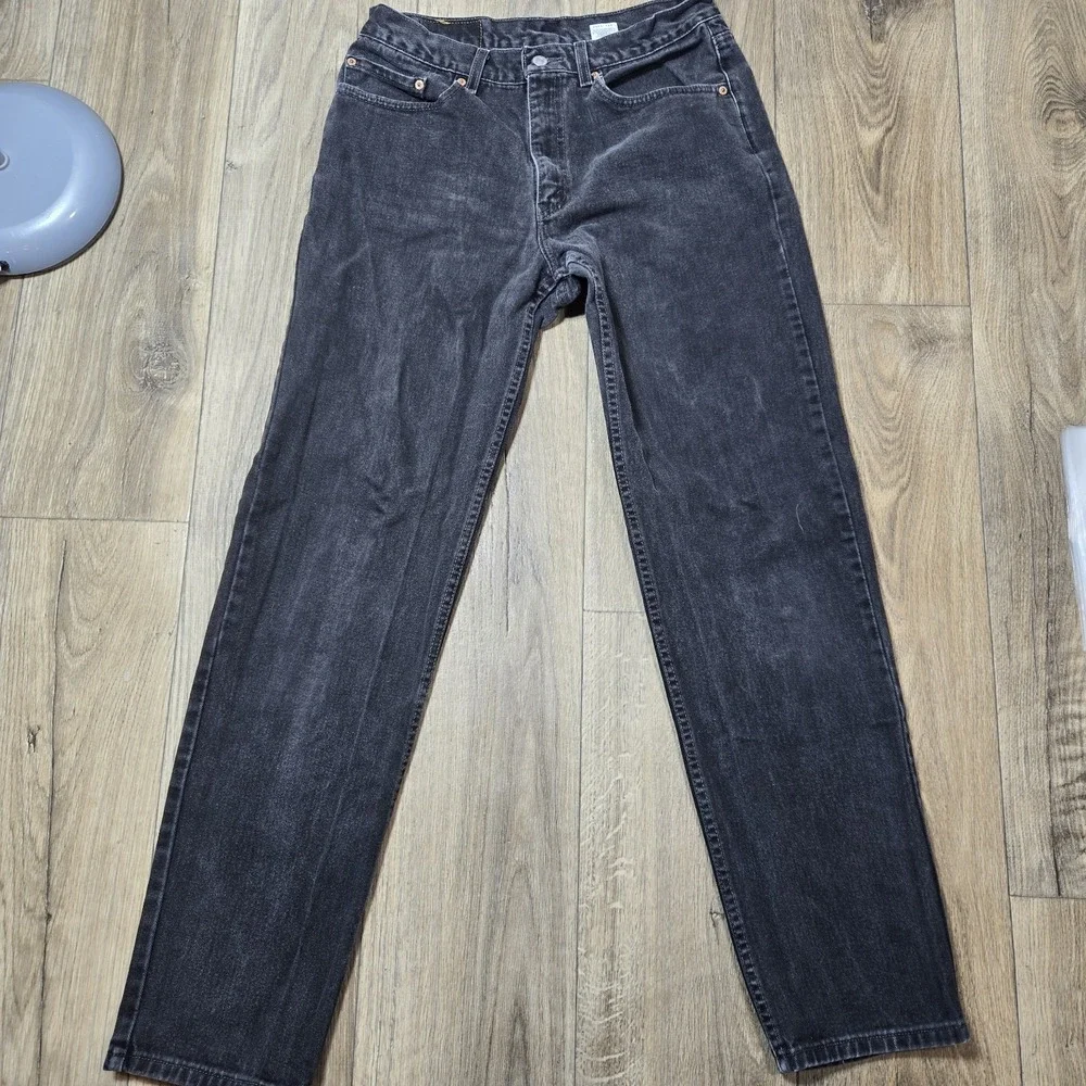 Vtg Levis 550 Jeans Black Relaxed Fit Tapered Leg‎ Y2K 2002 Mens 33/34x34